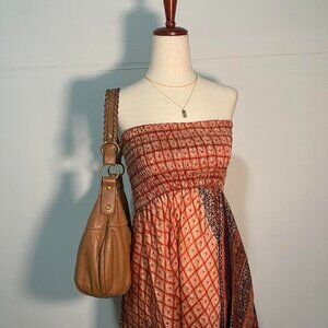 Audrey Acosta Designs Vintage Silk Boho Strapless Dress – One Size